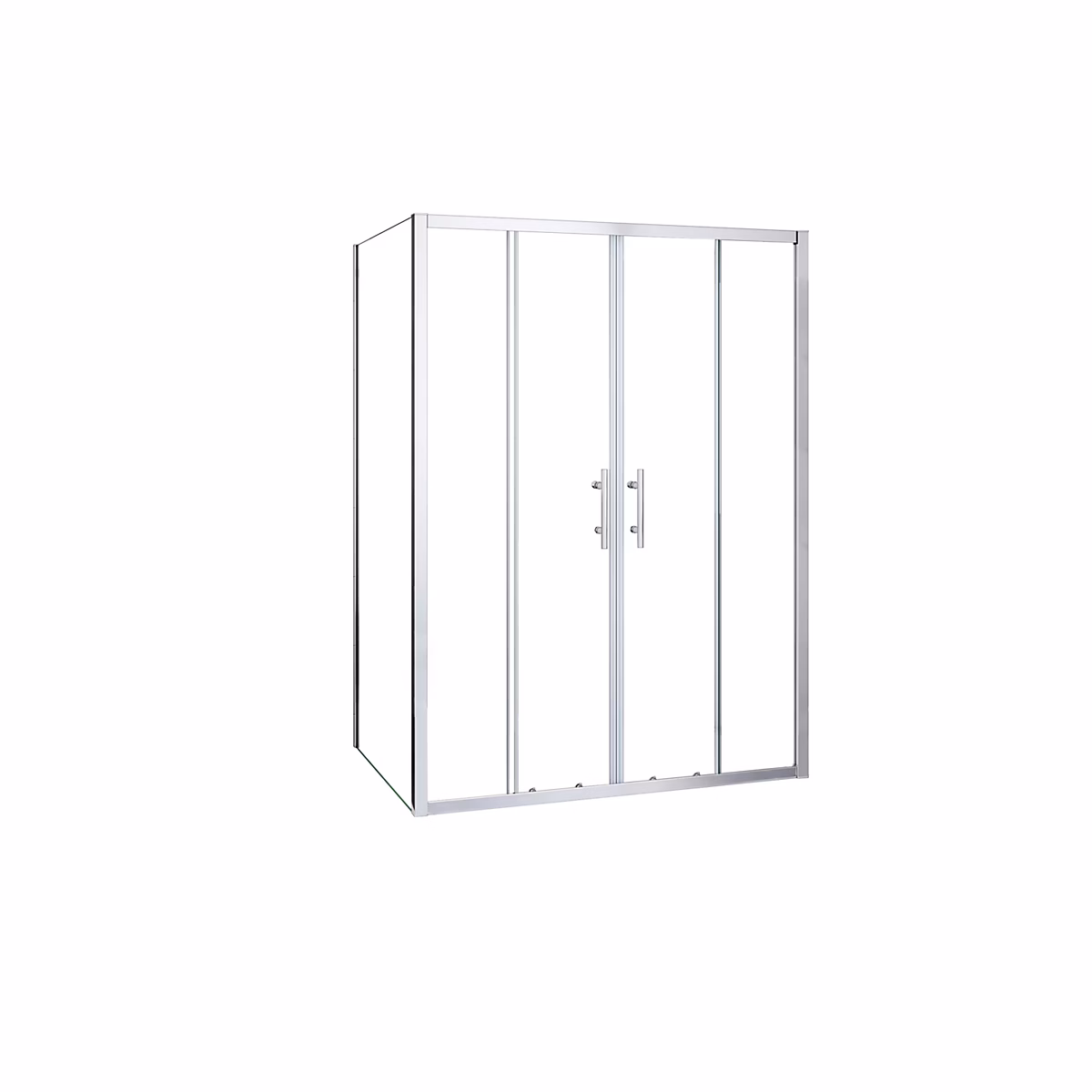 Cabine De Douche 140 × 100 × 190cm Porte De Douche Porte De Douche Coulissante 140cm À L'accès Au Centre + Paroi Latérale