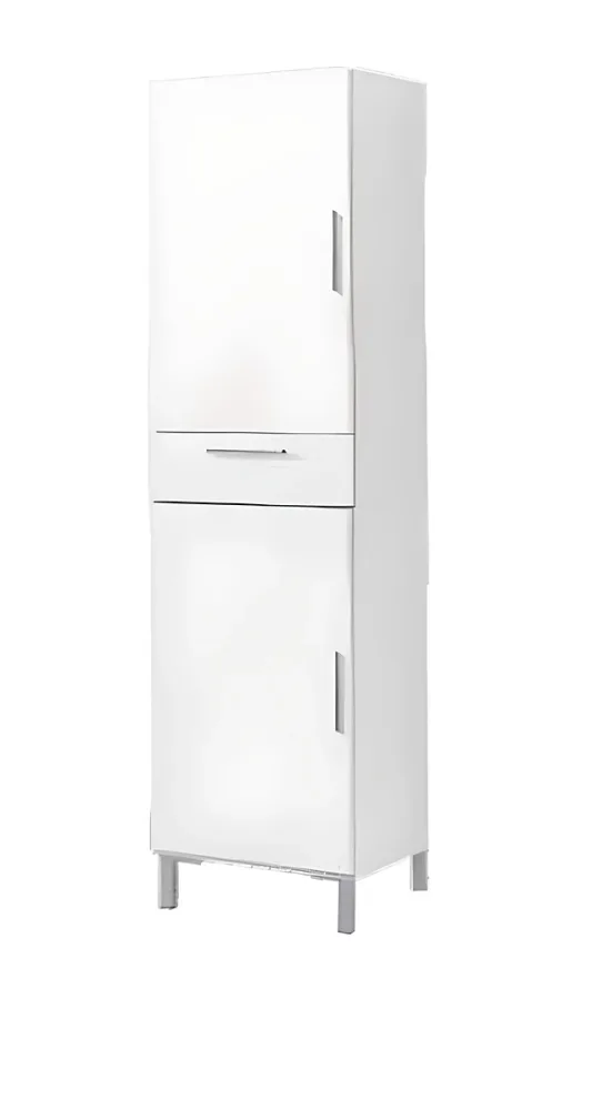 Armoire placard de rangement de 2 portes + 1 tiroir coloris blanc – Longueur 42 x profondeur 35 x hauteur 188 cm