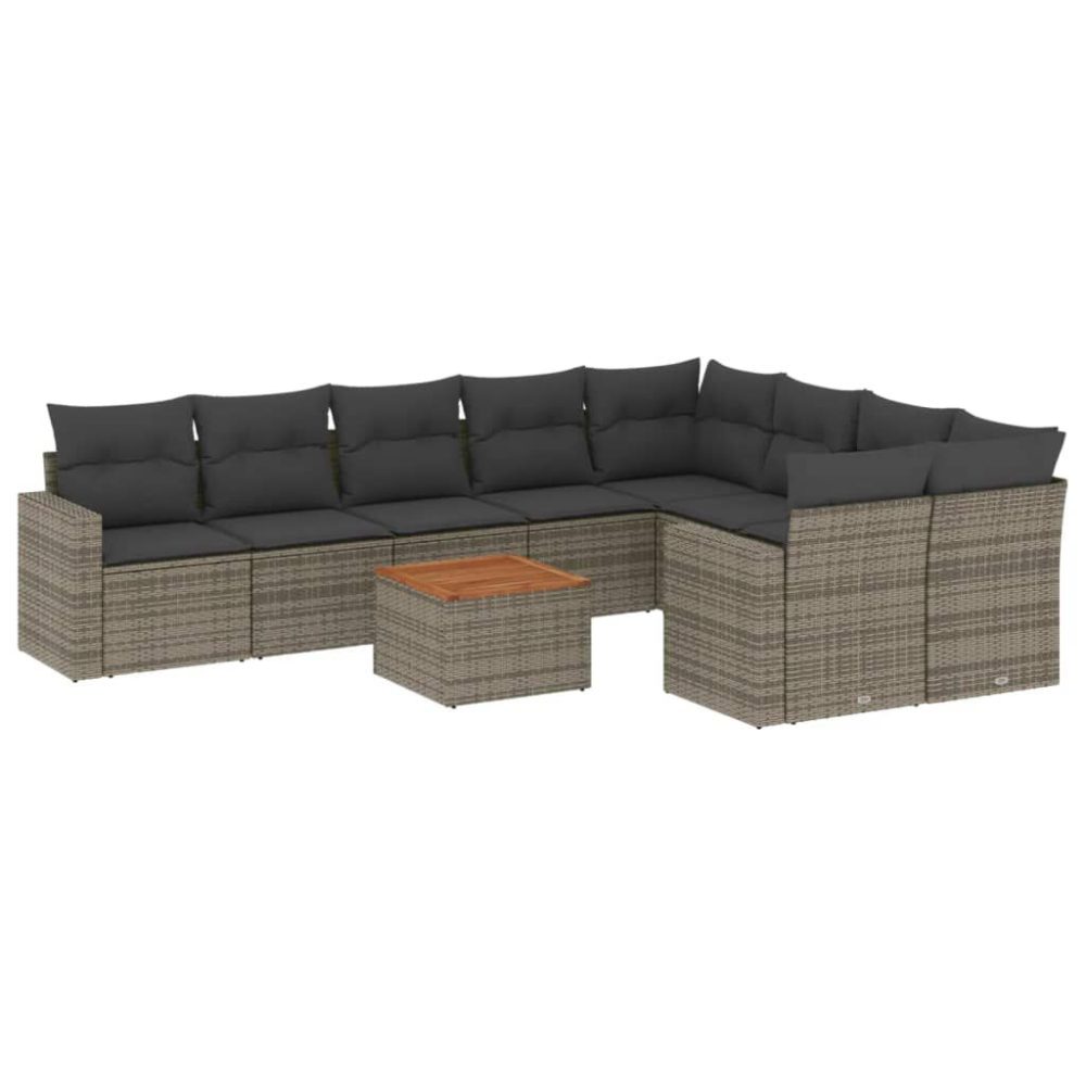 VidaXL 3224282 banc de jardin Rotin, Acier, Bois d'acacia – Mobilier de jardin