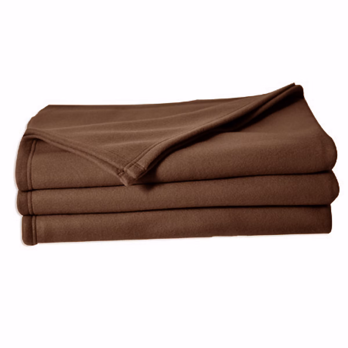 Couverture en polaire unie (240 × 260 cm – Marron chocolat)