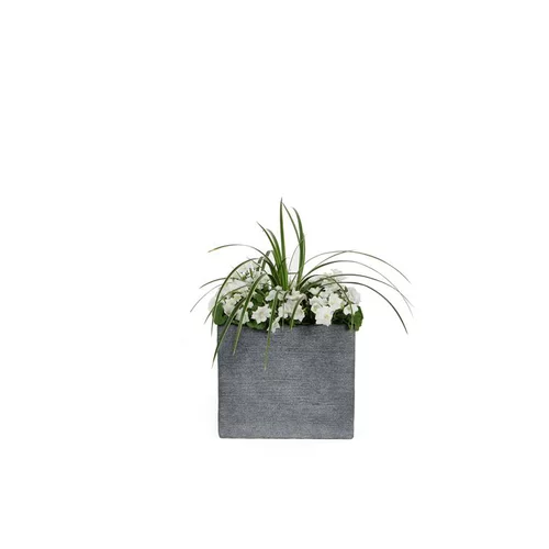 Pot carré bas Stream S/4 anthracite H.27 cm