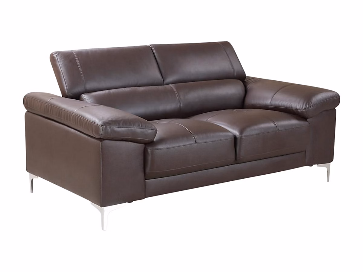 Canapé 2 places en cuir SOLANGE – Marron