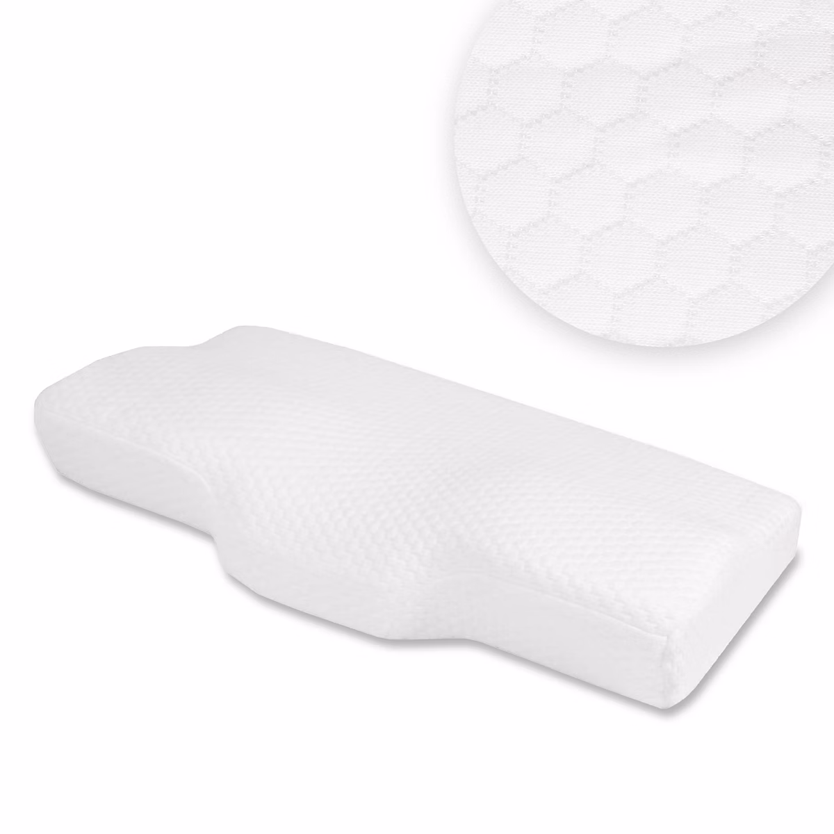 Coussin Mémoire De Forme FISHTEC Ergonomique Anti Douleurs Cervicales Et Dorsales Housse Respirante Lavable 60x34x11 – 5 Cm