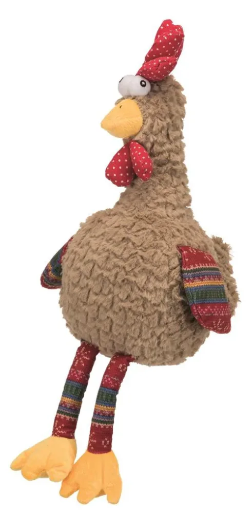 Jouet pour chien en peluche coloris multicolore peluche coq avec son original Trixie - 60 cm