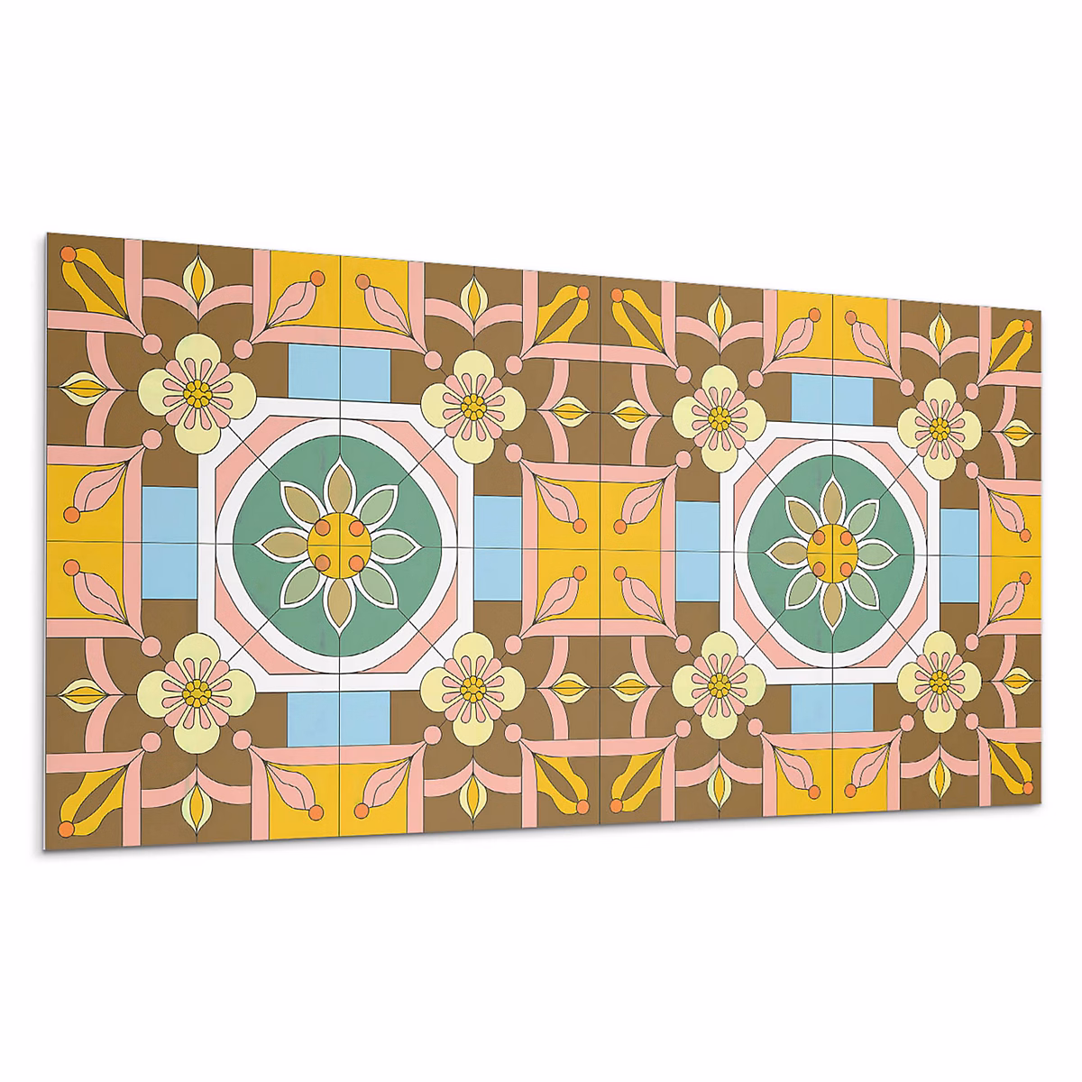 Carreaux De Vinyle Auto-Adhésifs Wallfluent 40 × 20 cm Géométrie Des Formes Ondulées 10 pièces