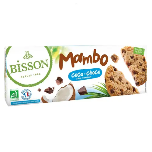 Biscuits bio Mambo coco choco en sachet fraîcheur Bisson - 125 g