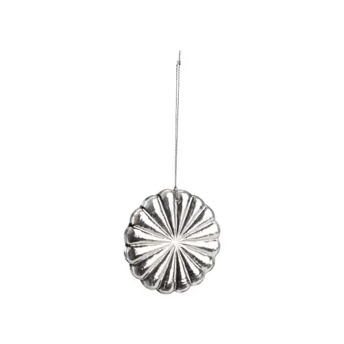 Décoration à suspendre forme soleil en verre argent - Ø 8 cm