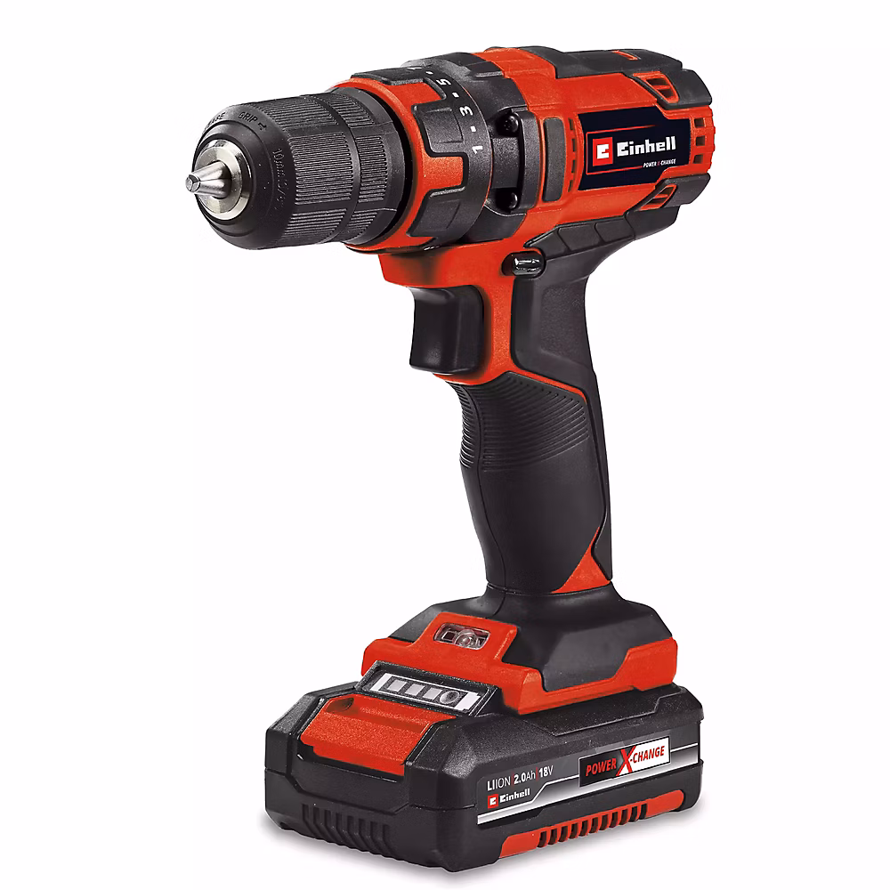 Einhell Perceuse-visseuse TC-CD 18/35 Li (1 × 2 – 0 Ah), 18V, 35Nm, 2 vitesses, mandrin 10mm