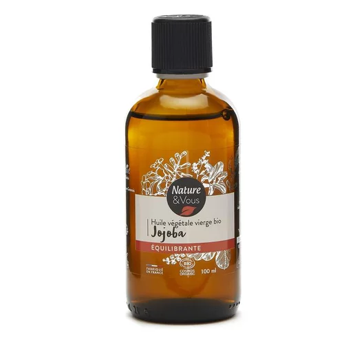 Huile végétale vierge bio Jojoba Nature & Vous certifiée COSMOS ORGANIC par Cosmécert selon le référentiel COSMOS - 100 ml