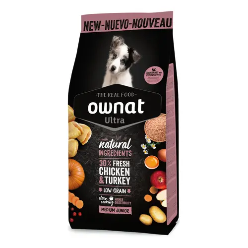 Croquette pour chiot de taille moyenne au poulet Ownat - 3 kg