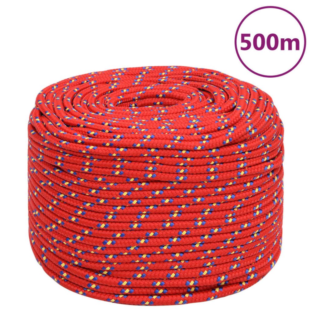 vidaXL Corde de bateau Rouge 10 mm 500 m Polypropylène – Équipement de loisirs