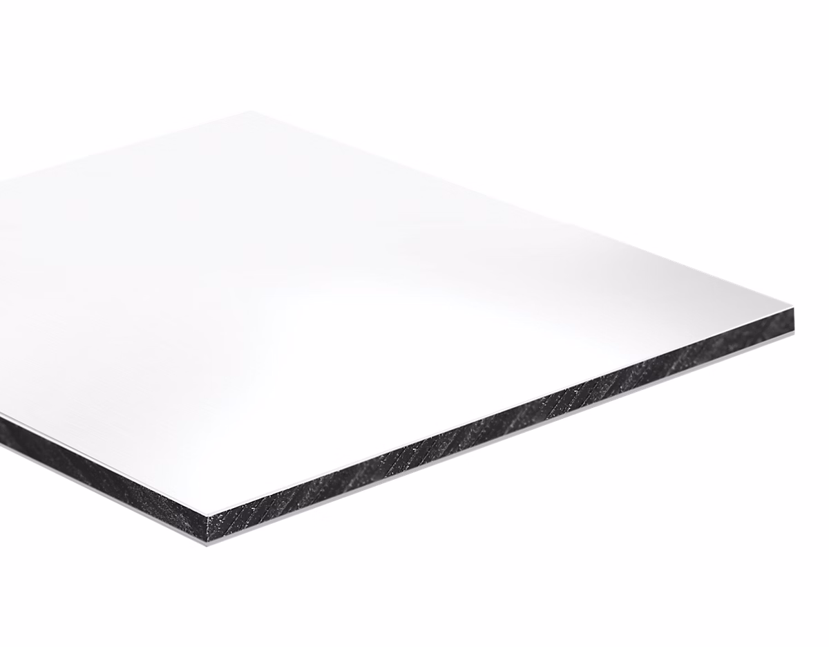 Crédence réversible blanc satiné / blanc brillant 2 × 1 m ép. 3 mm