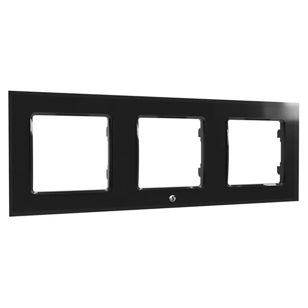 Cadre D'interrupteur à 3 Supports Pour Interrupteur Mural Noir – Shelly