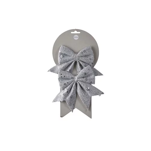 Noeud coloris argent - 12 x 13 cm