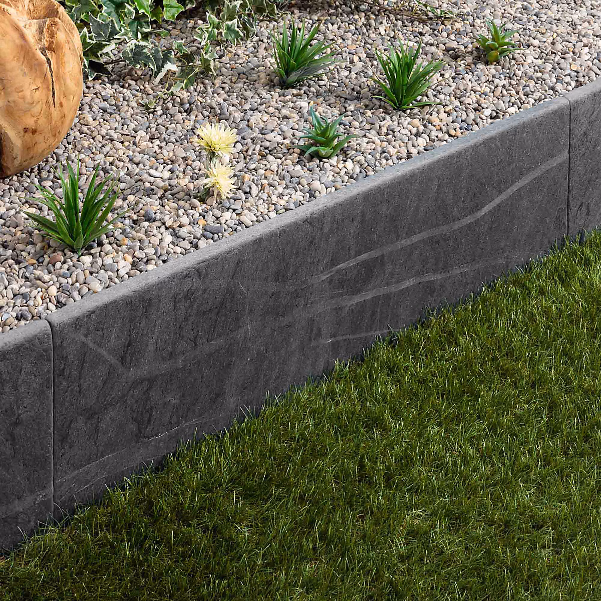 Bordure de jardin Ardoise Noire Vieillie 100 × 30 × 3 cm (à l'unité) – RO'MA NATURE