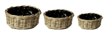 Coupe en vannerie synthétique coloris naturel Kubu - Ø 42 x H 15 cm