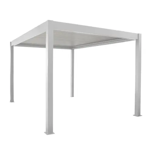 Pergola Zephir autoportée manuelle coloris blanc en aluminium - 3 x 4 m