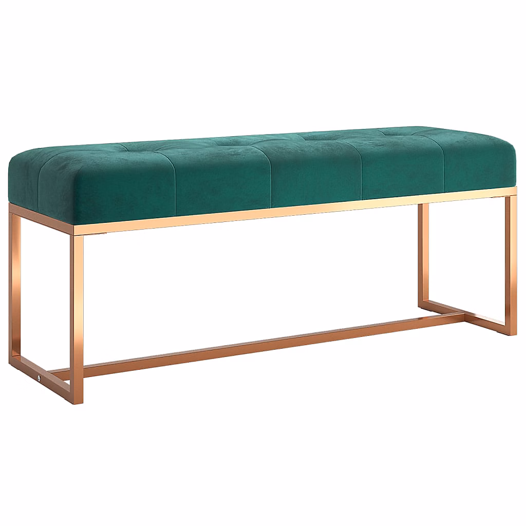 350601 vidaXL Banc Vert foncé 110 × 36 × 45 cm Velours