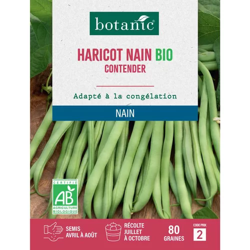 Graines d'haricot nain contender bio botanic® - graines nain semer