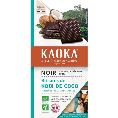 Tablette noir noix de coco bio Kaoka - 100 g