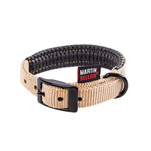 Collier droit Confort pour chien coloris beige - 2,5x55 cm