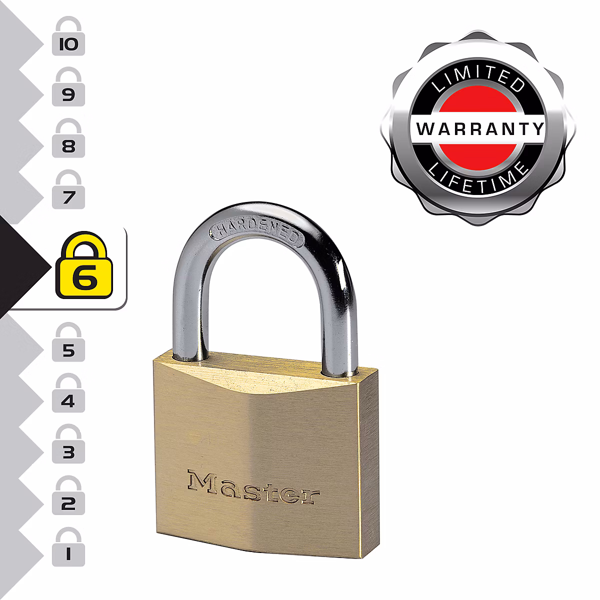 2840EURD Cadenas à Clé Extra Fin en Laiton – Doré, 6,2 × 4 × 1,6 cm