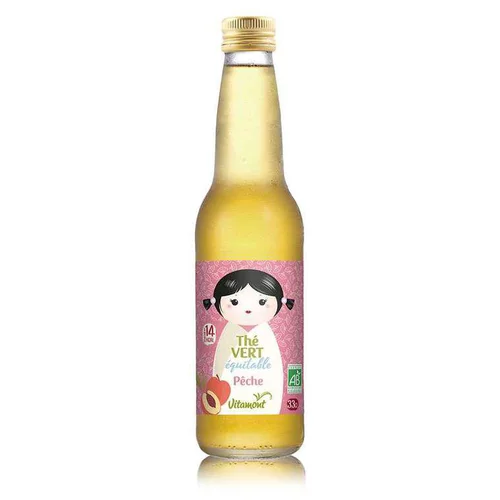Thé à la pêche bio en bouteille Vitamont - 33 cl