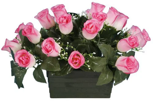 Jardinière de boutons de rose artificiels Riviera