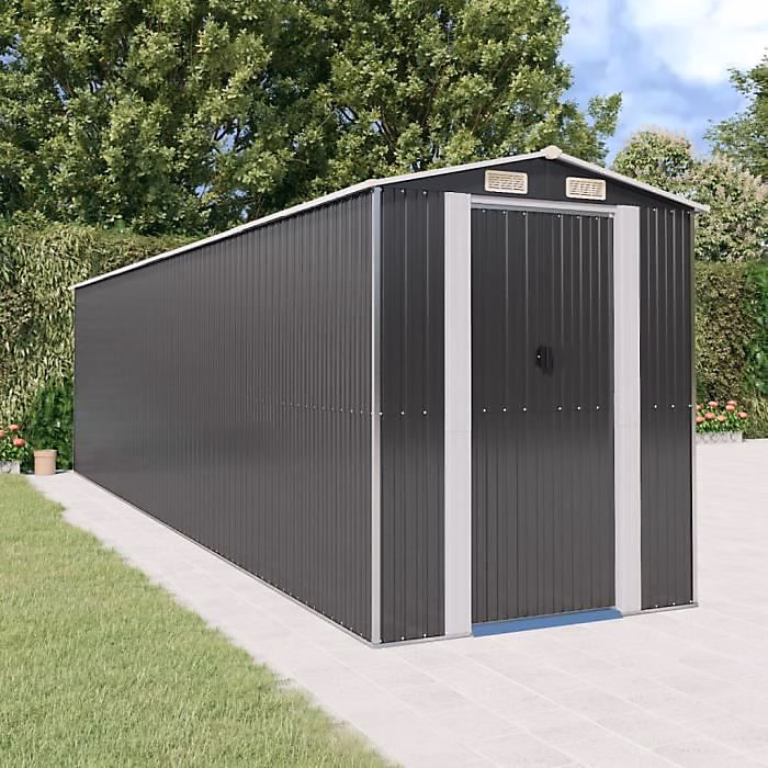 3147456 vidaXL Abri de jardin Anthracite 192 × 772 × 223 cm Acier galvanisé