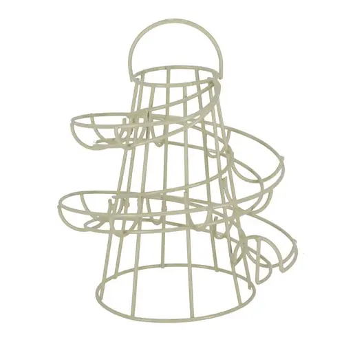 Porte-œufs toboggan en métal blanc - Ø 19 x H 23 cm
