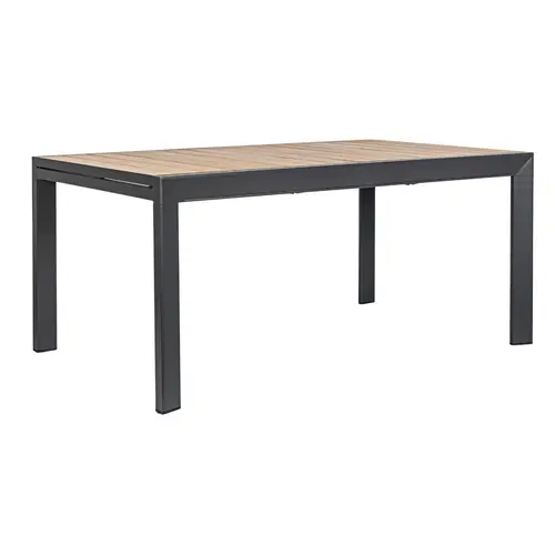 Table Calla naturel avec allonges coloris bois en aluminium - 220/340 x 100 cm