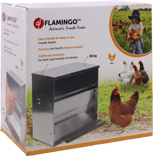 Mangeoire automatique coloris gris Timo L Flamingo - 50 x 42,5 x 50 cm