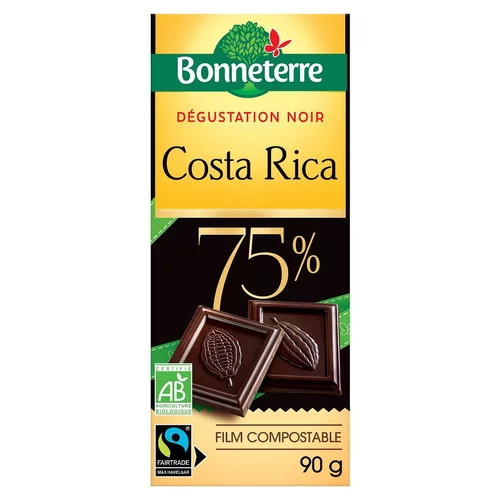 Chocolat Dégustation noir Costa Rica 75% en tablette de 80 g