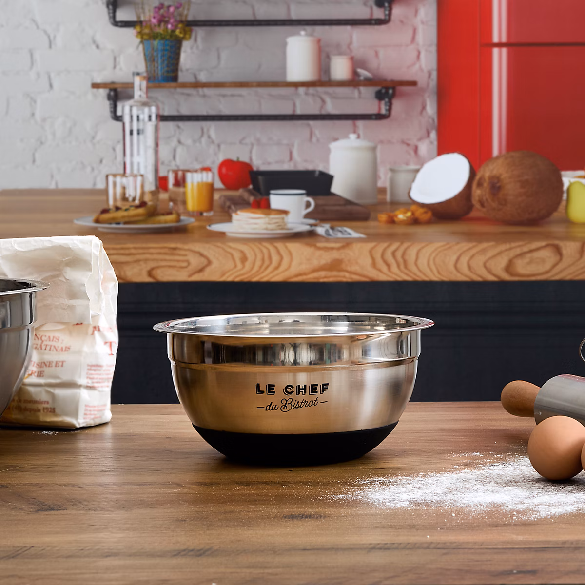 Bol Mélangeur – COOK CONCEPT, BISTROT, Antidérapant, Inox, Gris
