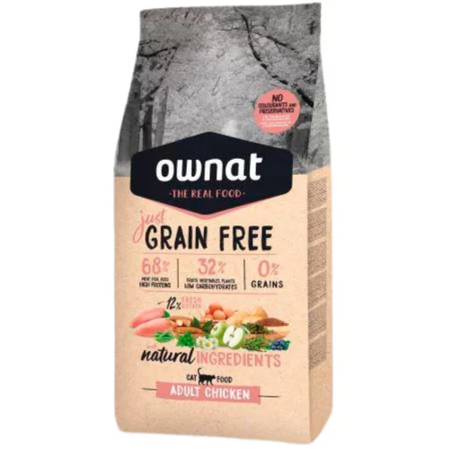 Croquette pour chat adulte Grain Free Just au poulet Ownat - 1 kg