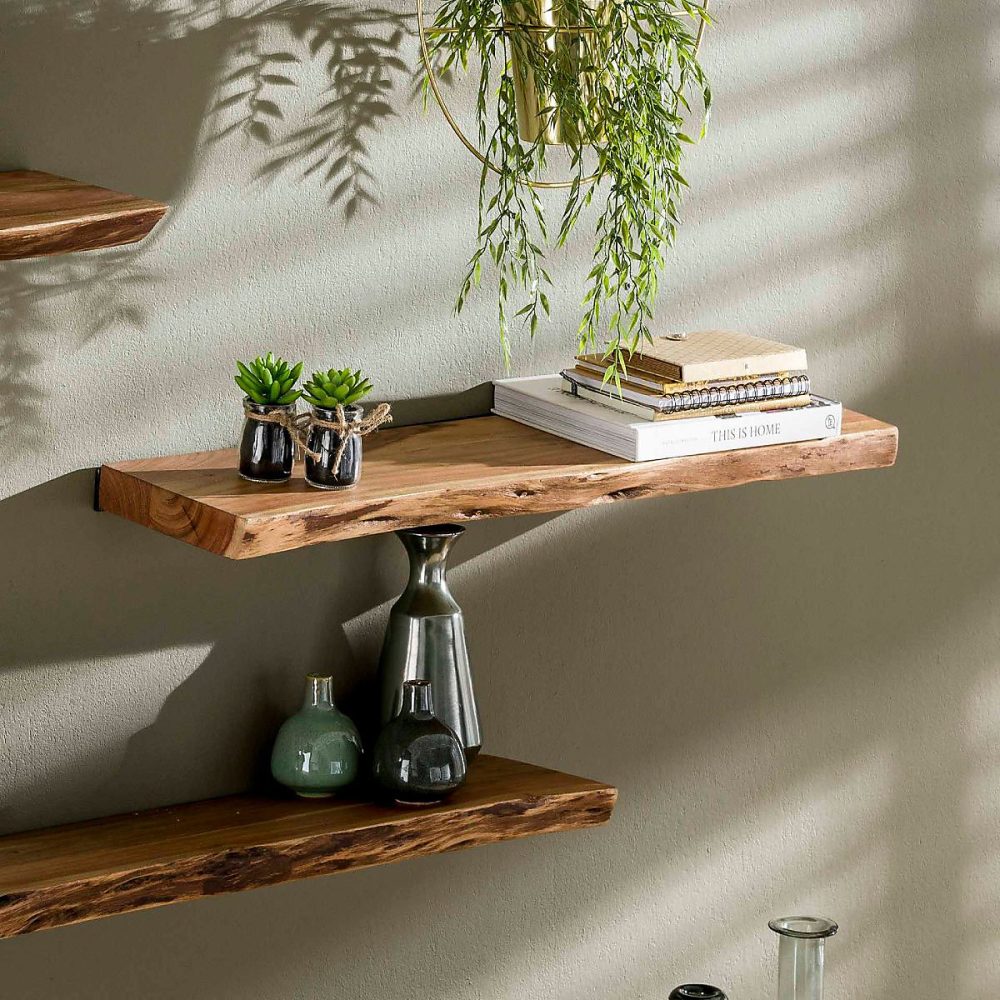 Étagère murale en bois d'acacia massif 90cm ERNEST – Réf. EQMXQRQDC8023841839