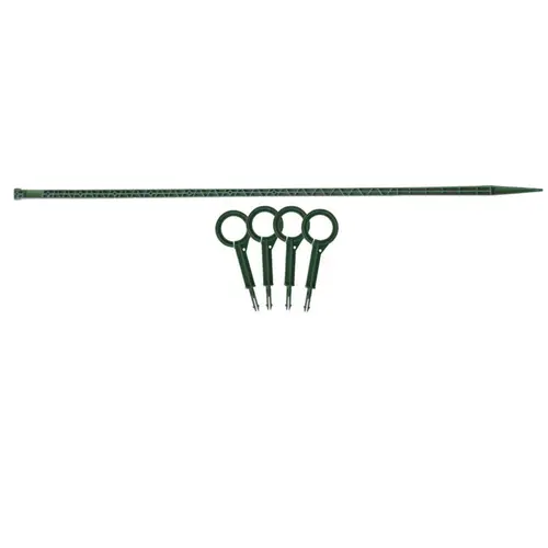 Tuteur à tomate avec 4 attaches coloris vert - 180 cm