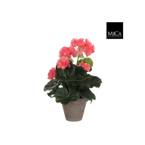 Géranium saumon plante artificielle en pot H 34 x Ø 20 cm