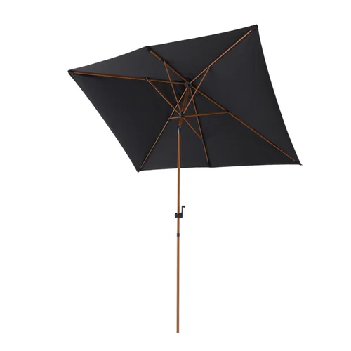 Parasol droit rectangulaire en aluminium coloris gris - 200 x 300 cm