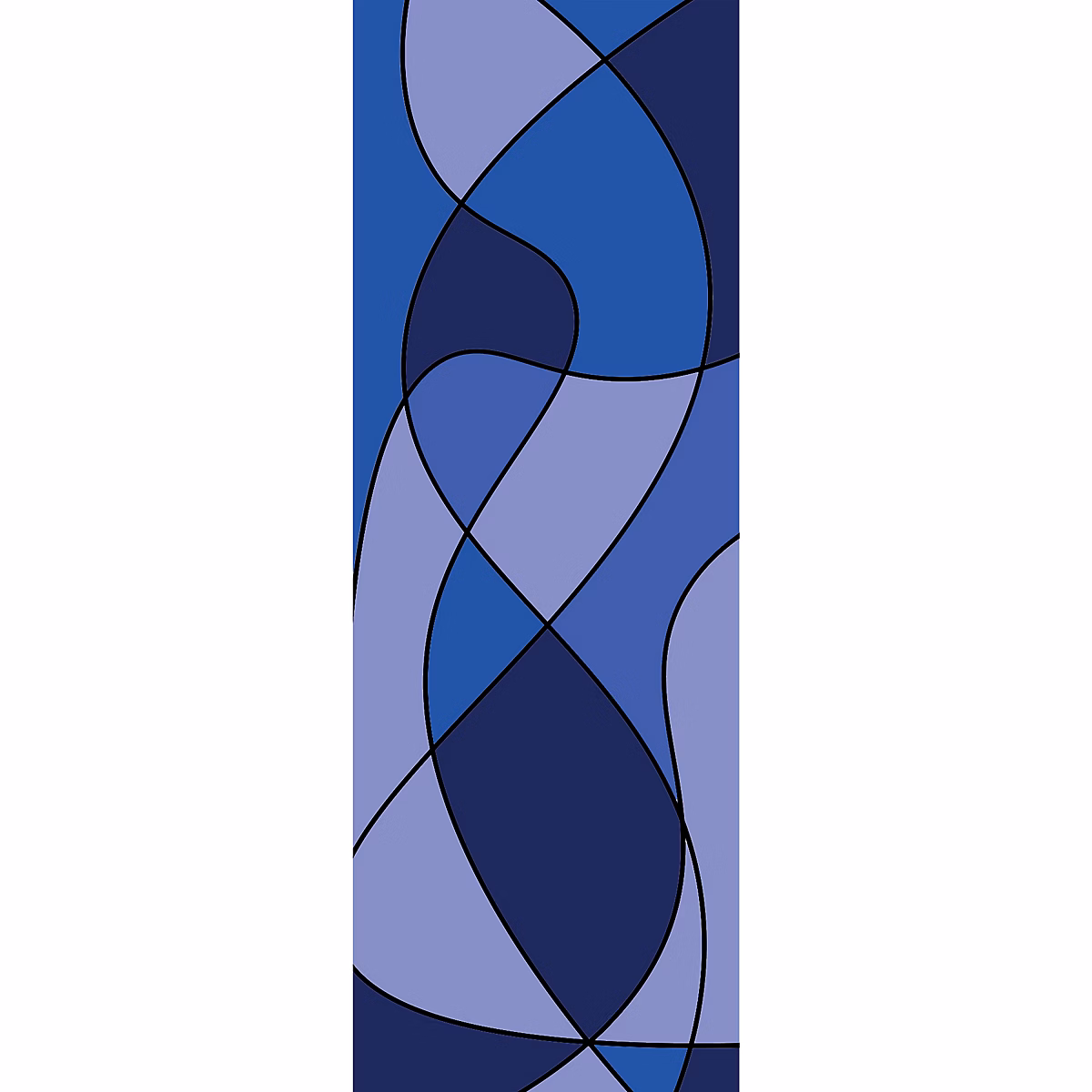 Autocollant Electrostatique Géométrique Bleu 67 × 23cm pour Fenêtre – Sticker Vitre Deco Design Intérieur/Extérieur