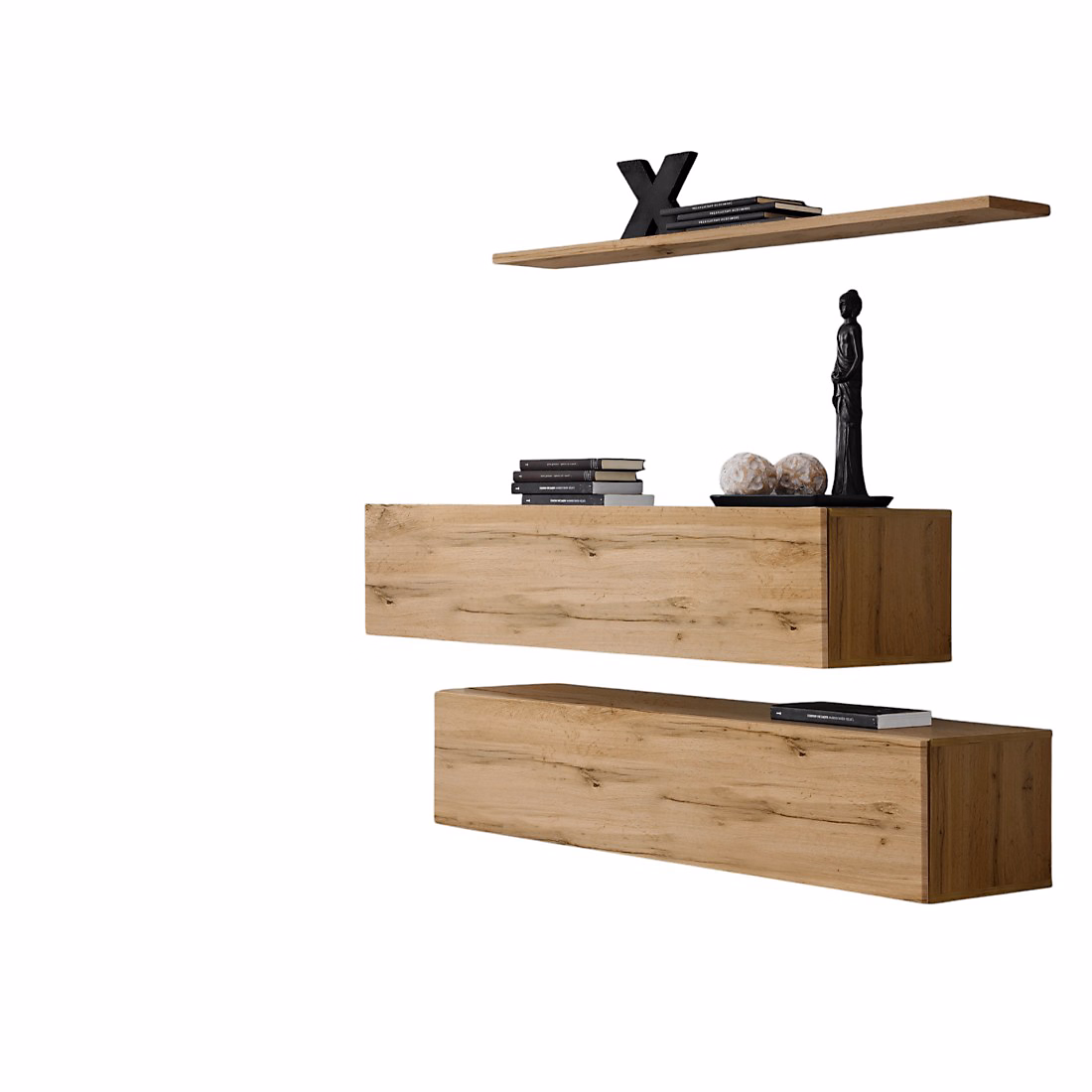Meuble de salon – Composition murale SWITCH SBII Meubles de rangement et étagère Chene Wotan Design moderne