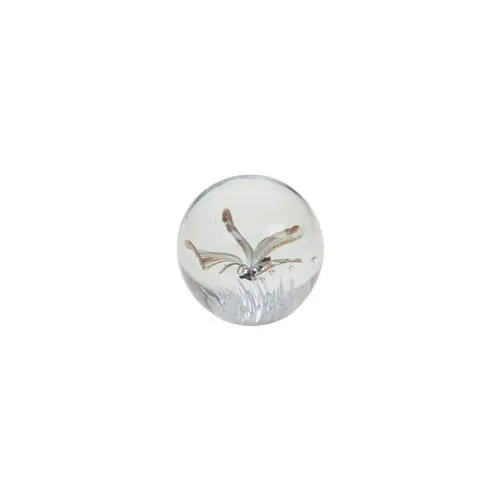 Boule en verre sulfure Papillon - 8 x 8 x 8 cm