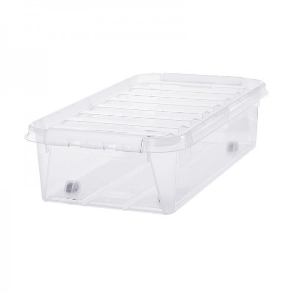 Boîte de rangement à roulettes 30 litres – Clips Blancs