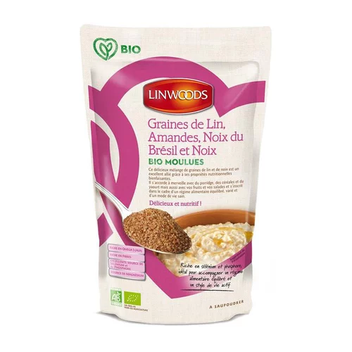 Graines de lin amandes noix du brésil et noix moulues 200g