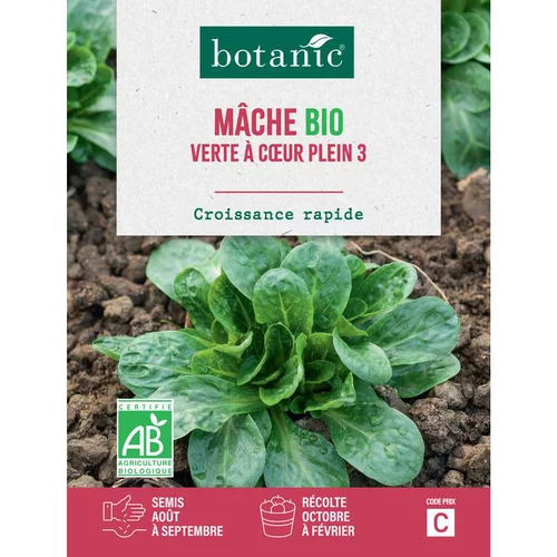 Graines de mâche verte à cœur plein bio botanic® - graines à semer