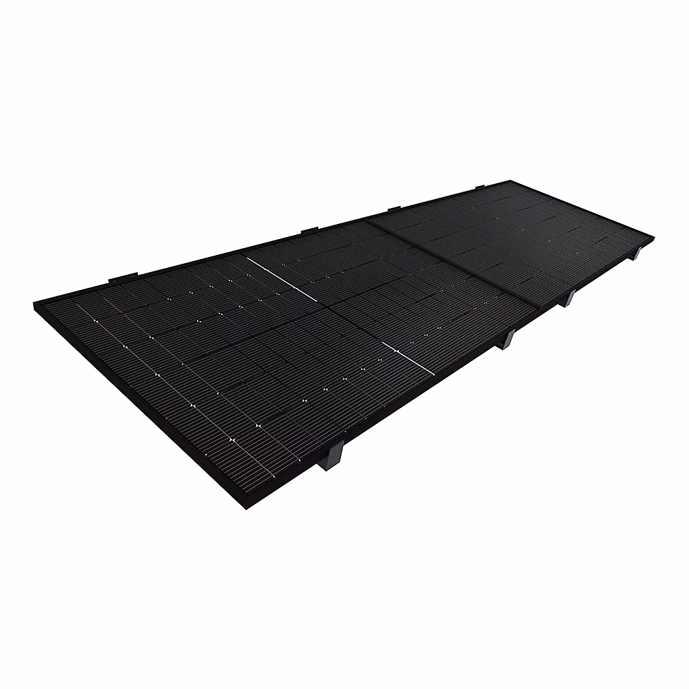 Porte d'entrée et accessoires – Auvent solaire photovoltaïque TOPAZE indépendant 6 panneaux (Gris anthracite RAL 7016)