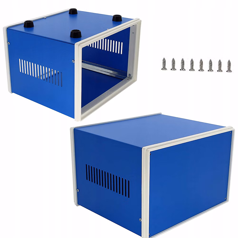 Boîtier Métallique 115 × 310 × 285 mm – Protection Électronique, Bleu, Antistatique, Pour PCB et Projets DIY