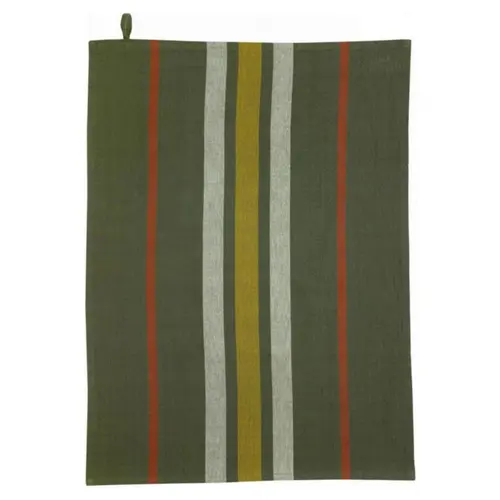 Torchon recyclé Lave Yuna coloris vert en coton - 50 x 70 cm