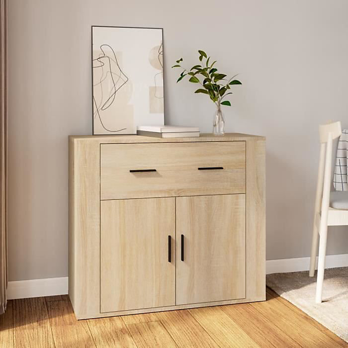 816571 vidaXL Buffet Chêne sonoma 80 × 33 × 70 cm Bois d'ingénierie