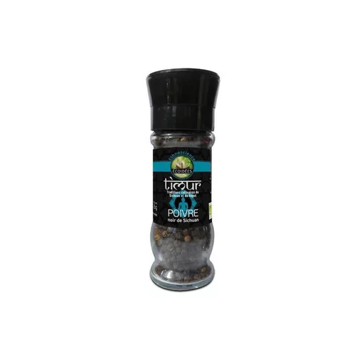Poivre Timur noir de Sichuan bio en bocal de 25 g